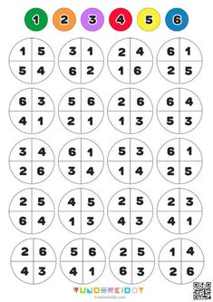 the printable numbers to 10 and twenty are shown in this color - by - number chart