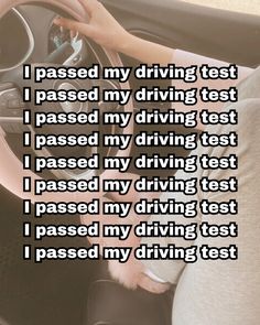 a person driving a car with the text i passed my driving test