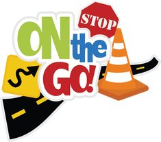 stop on the go sticker with traffic cones