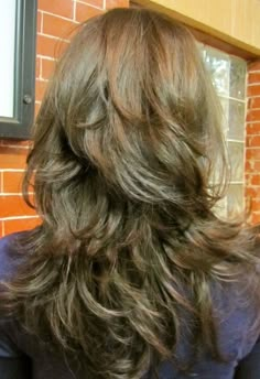 Chunky Layered Hair, Shag Hairstyles Back View, Shaggy Long Hair Choppy Layers With Bangs, Wolfcut Blowout, Wolfcut Wavy Hair, 2000s Haircuts, Long Choppy Haircuts, Long Shaggy Hair, Haircut Blowout