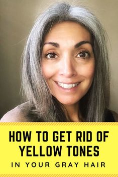 Check out all the reasons gray hair can turn yellow, and the best products to treat yellowing in your lovely silver hair. ​ ​#grayhair #goinggray #grombre Grey Hair Modern, Grey Hair Turning Yellow, Natural Hair Conditioner, Dark Curly Hair, Hair Care Remedies, Hair Care Oil, Gray Hair Growing Out