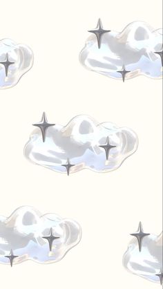 an image of clouds and stars in the sky on a white background that is seamless