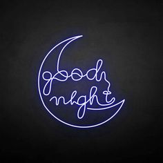 a neon sign that says good night on it