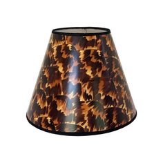 a lamp shade that is brown and orange