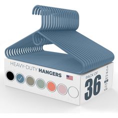 a pack of hangers in a box on a white background