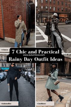 Rainy Chilly Day Outfit, Rainy Fashion Outfits, Cold Weather Rainy Day Outfits, Fashionable Rainy Day Outfit, Rainy Chic Outfit, Rainy Street Style, Wet Day Outfit, Cool Rainy Day Outfit, Rainy Day Outfit Fall Casual