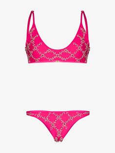 Oceanus Mary Una Crystal Embellished Bikini | Browns Lunch On The Beach, Fashion Things, Scoop Neck Top, Be Mindful, U Neck, Low Waisted, Swim Suits, Embroidered Design, Try On