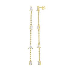 Make a fashion statement with these Adornia Gold Tone Crystal Chain Sweeper Earrings. Click on this JEWELRY & WATCHES GUIDE to learn about fit, styles, materials and more! Make a fashion statement with these Adornia Gold Tone Crystal Chain Sweeper Earrings. Click on this JEWELRY & WATCHES GUIDE to learn about fit, styles, materials and more! FEATURES Length: 2.7 in. Backings: post Nickel free Metal: brass Plating: 14k gold flash plated Finish: polished Packaging: boxed Imported Crystal accents S Geometric Stone, Trend Jewelry, Butterfly Earrings Stud, Crystal Dangle Earrings, Crystal Chain, Round Stud Earrings, Chain Design, Stone Gold, Accessories Jewelry Earrings