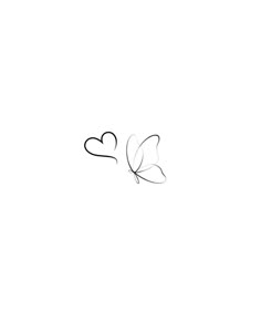 two hearts shaped like butterflies on a white background with the word love written below them