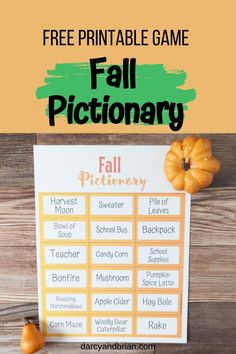 a fall printable game with pumpkins on the table