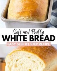 a loaf of white bread sitting on top of a cutting board