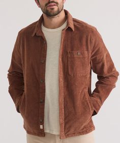 Thought you loved Max before? Think again. This season, we brought back our bestselling overshirt (and made it even better). It's got the same soft, broken-in corduroy, now with maximum comfort stretch, a modern straight hem, and a custom interior lining. Heyo! Corduroy Overshirt, Custom Interior, Marine Layer, The Marine, Think Again, Made It, Mens Outfits, Clothes