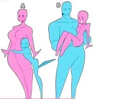 three different types of female and male body shapes