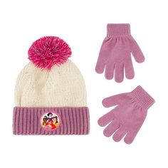 Keep your child's head and hands warm during cold outside weather and give the perfect gift to the Disney fan in your life with our Disney Princess Knitted Winter Hat and Gloves Set. Composed of lightweight and durable faux cable knitted acrylic fabric, these beanie caps and gloves provide optimal comfort during cold outdoor weather, and can be easily stretched to fit most girls' head and hand sizes. Each stocking cap features princesses Ariel, Snow White, Belle, and Tiana embroidered on the cuff, and features a cute pom on top, making this skully cap and gloves set a great addition to children's cold weather accessories. Our beanie and glove sets are officially licensed Disney merch, ensuring that you are receiving quality Disney Princess clothes and fashion accessories. Size: One Size. Disney Princess Clothes, Girls Beanie, Princess Clothes, Disney Princess Outfits, Disney Merch, Baby Backpack, Girl Beanie, Stocking Cap, Princess Ariel