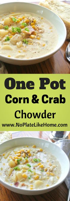 one pot corn and crab chowder is an easy, delicious dinner that's ready in under 30 minutes