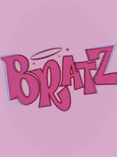 the word braz is written in pink and purple