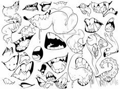 an image of cartoon faces drawn in black and white