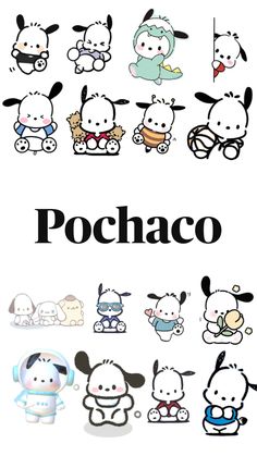 an image of pochao stickers on a white background