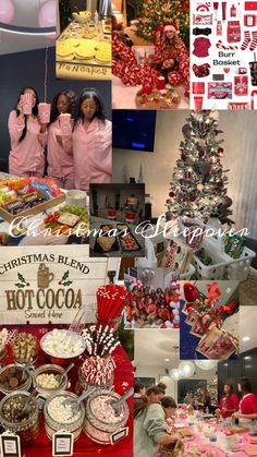 collage of photos with christmas food and decorations