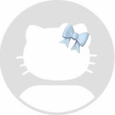 an image of a cat with a blue bow on it's head in the shape of a circle