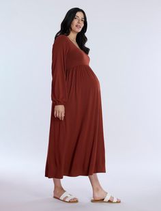 Indulge in effortless and versatile elegance with our Empire Waist Long Sleeve Maxi Dress, crafted to embrace your journey from bump to baby. Featuring a flattering empire waist that grows with your bump and a relaxed , yet polished fit, this maxi dress offers both comfort and style. Perfect for any occasion, its maxi length ensures a chic and versatile look that you can wear with confidence throughout your pregnancy and beyond. Empire Waist Maxi, Empire Waist Maxi Dress, Maxi Dress Sale, Vintage Indigo, Sleeve Maxi Dress, Seamless Bra, Nursing Bra, Motherhood Maternity, Long Sleeve Maxi