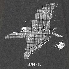 a t - shirt with a map of miami on it