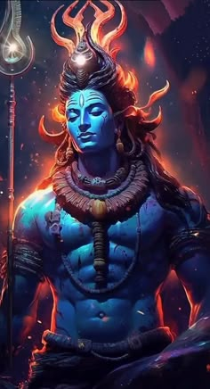 the avatar of lord hantra is depicted in this digital painting by artist kashya