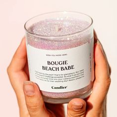 A Tropical Cocktail. "High heels by the pool? That's for glamateurs. But, heels at the beach? Challenge accepted. So what if you put more money and prep time into your cabana aesthetic than most ladies do for their wedding day? Beach, please! xo" Smells Like: A juicy tropical cocktail of Watermelon, Lemonade Strawberry, Pineapple Gardenia, Vanilla Finishing Touches: Sparkling candle-friendly, plant based, biodegradable Eco Glitter that has passed industry standard ASTM F2417 testing for candle safety Lemonade Strawberry, Eco Glitter, Sparkling Candle, Novelty Handbags, Hair Necklace, Watermelon Lemonade, Candle Safety, Challenge Accepted, Beach Please