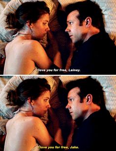 two people laying in bed with the caption i love you for free