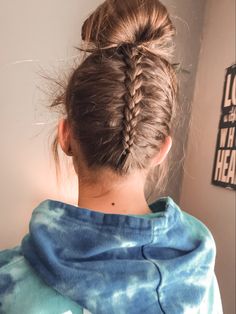 Athletic Braid Hairstyles, Sport Hairstyles Braids, Powerlifting Hairstyles, Gymnastics Meet Hair, Gameday Hair, Gymnastics Hairstyles, Athletic Hair, Track Hair