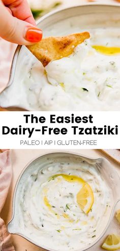 the easyest dairy - free tastyi recipe is made with greek yogurt and lemon