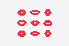 red lips with different shapes and sizes