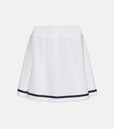 Clarendon high-rise skort in white - Varley | Mytheresa Casual Short Tennis Dress With Built-in Shorts, Athleisure Tennis Dress In Short Length, Athleisure Short Tennis Dress, Casual Tennis Dress With Built-in Shorts, Athleisure Short Length Tennis Dress, Sporty Spring Tennis Dress With Built-in Shorts, Sporty Tennis Dress With Built-in Shorts For Spring, Casual Spring Sports Pleated Skirt, Athleisure Pleated Stretch Skort