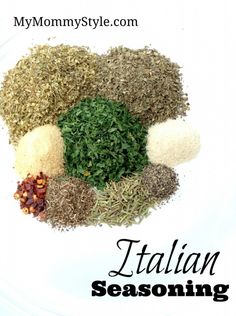 italian seasoning mix on a white plate