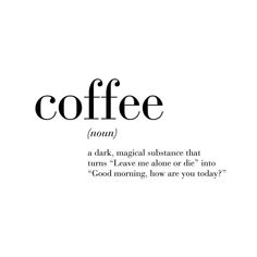 the words coffee are written in black and white on a white background with an image of a