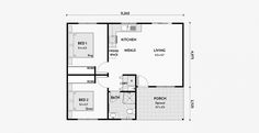 the floor plan for a small house with two bedroom and one living room in it