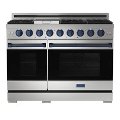 a silver and black stove top oven on a white background