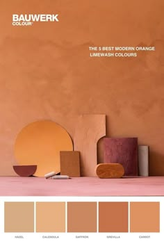 the color scheme for bauwerk's modern orange and pink hues