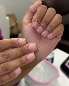 Short Square Natural Nail Ideas, Cute Short Square Nails Winter, Natural Color Acrylic Nails Short, Cute Natural Acrylic Nails, Birthday Nails And Toes Set, Short Simple Square Nails, Nude Pink Short Nails, Plain Short Nails, Short Natural Acrylic Nails