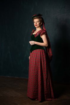 Christmas Ballgown, Scottish Traditional Dress, Traditional Scottish Dress, Bustle Dresses, Red Tartan Dress, Scottish Dress, Scottish Style, Bustle Dress, Scottish Fashion