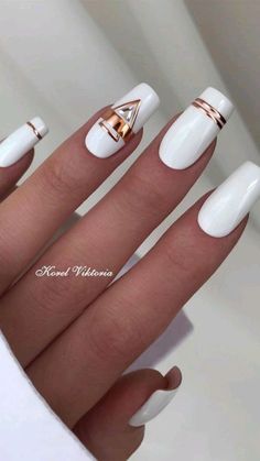 Homecoming Nails Acrylic, White Nail, Homecoming Nails, Beautiful Nail Designs, Neutral Nails, Funky Nails, Short Acrylic Nails