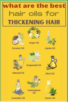 BEST HAIR OILS FOR THICKER HAIR AND GROWTH NATURALLY Mixing Oils For Hair Growth, Rosemary Onion Hair, Best Hair Oils, Thickening Hair, Homemade Hair Treatments