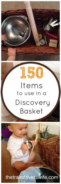 the top ten items to use in a discovery basket for toddlers and older children