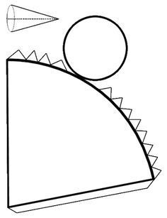 a black and white drawing of a paper hat