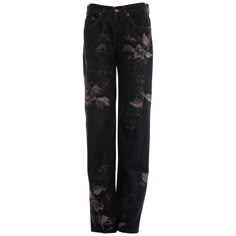 Gucci by Tom Ford denim jeans with floral embroidery Fall-winter 1999 Measurements: Waist 28/29" Inside leg 33" Cuff width 8.7" Luxury Gucci Denim Bottoms, Women's Black Gucci Pants, Gucci Bottoms For Women Fall Collection, Designer Fitted Gucci Pants, Chic Gucci Formal Pants, Luxury Full Length Gucci Pants, Gucci Fitted Designer Pants, Dutch Hat, Tom Ford Jeans