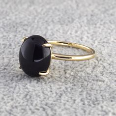 14kt Gold Solid, We Can Make It In White, Yellow Or Rose Gemstone: Black Onyx Size: 12x10mm Black Obsidian Ring, Obsidian Ring, Ring Black, Black Obsidian, 14kt Gold, Black Rings, Womens Jewelry Rings, Black Onyx, Or Rose