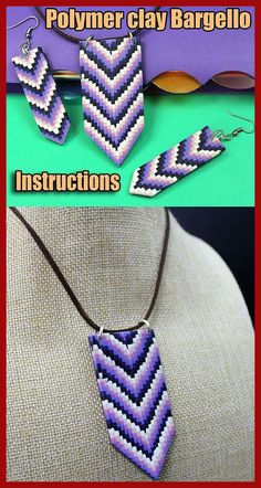 Polymer clay jewelry tutorials. Polymer clay bargello technique. Pendant and earrings made of polymer clay. Instructions for beginners.
Homemade earrings that imitate exquisite bargello embroidery – what a great idea, right? Light and yet beautiful – these are the epithets that describe such polymer clay products. Today I have prepared for you polymer clay jewelry tutorials that will help you to master the bargello sculpting technique. Clay Necklace