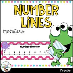 a number line game with a green frog holding a piece of paper in front of it