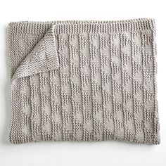 a knitted blanket on a white background