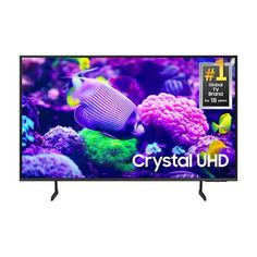 the lg crystal uhd tv is shown in front of an image of corals and